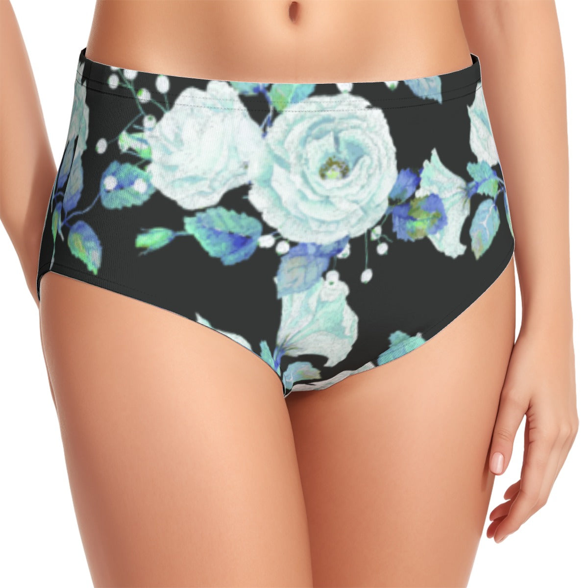 All-Over Print Women's Swimsuit Set With Halter