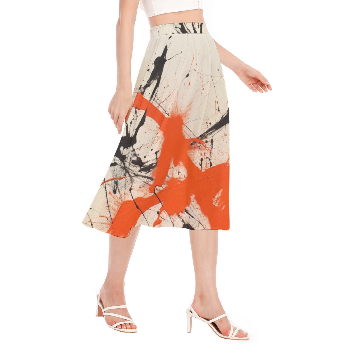 All-Over Print Women's Long Section Chiffon Skirt