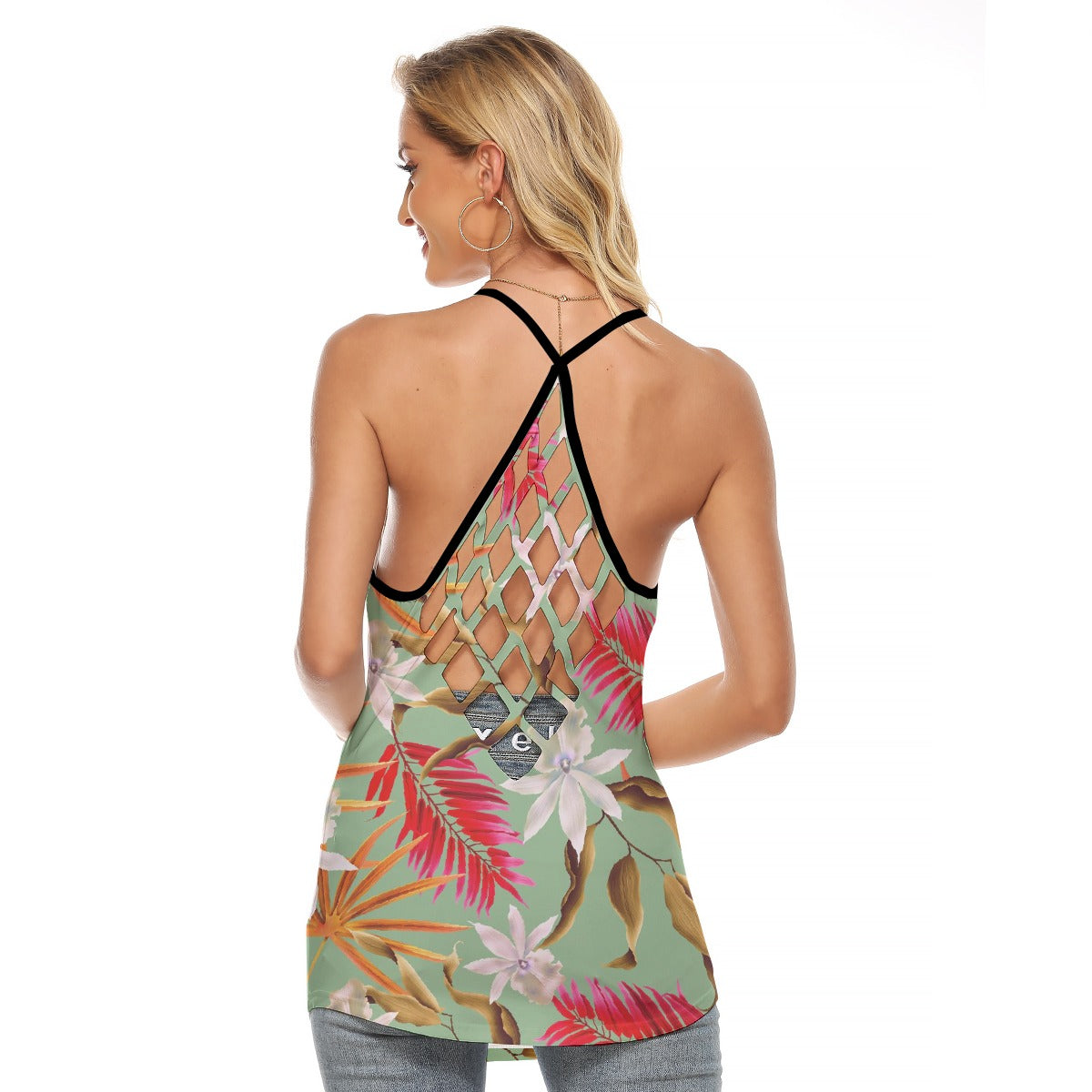 All-Over Print Women's Criss-Cross Open Back Tank Top