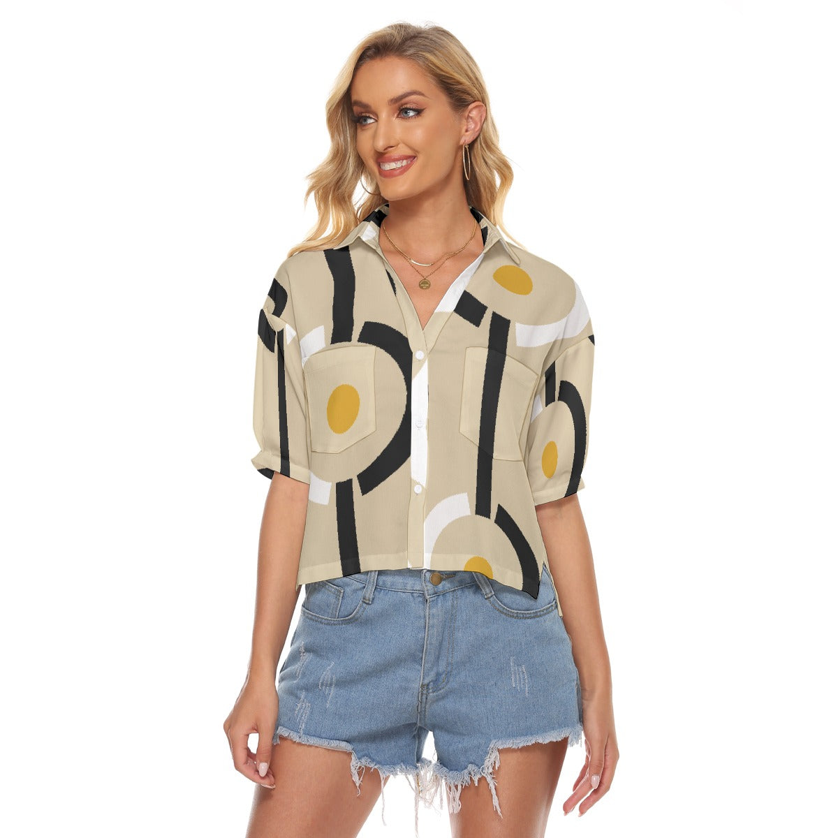 All-Over Print Women's V-neck Shirts
