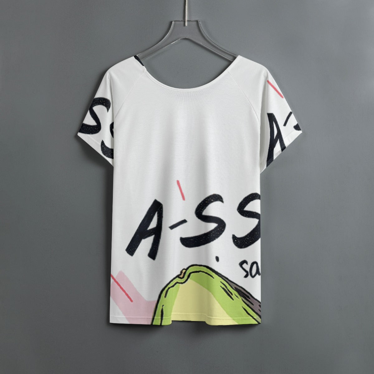 All-Over Print Women's Round Neck T-shirt With Raglan Sleeve