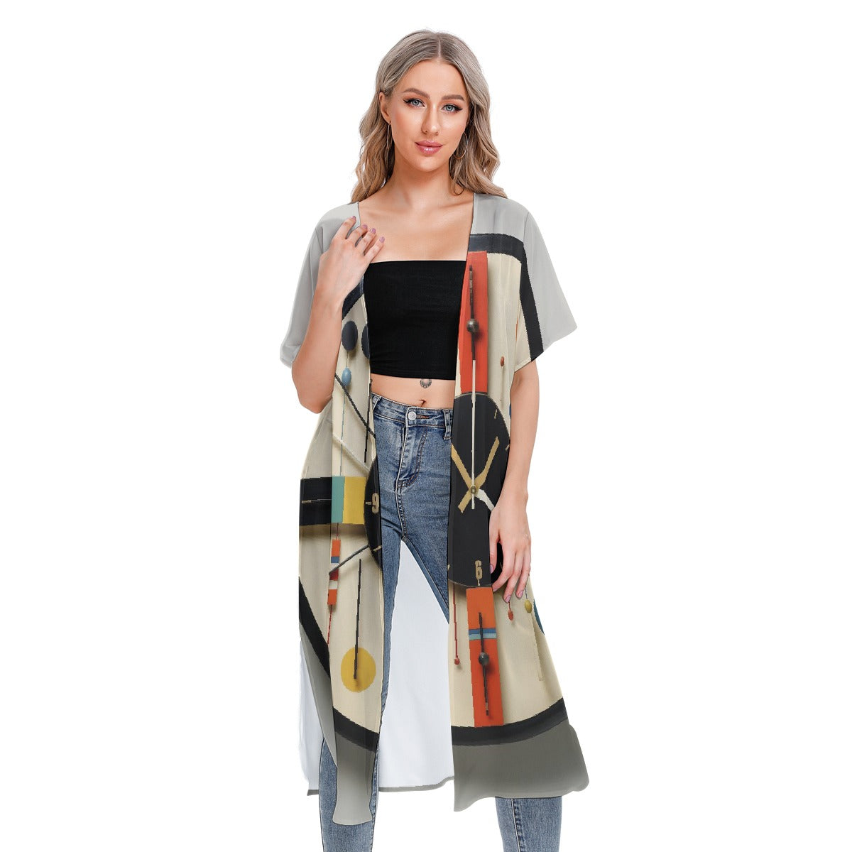 All-Over Print Women's Short Sleeve Cardigan