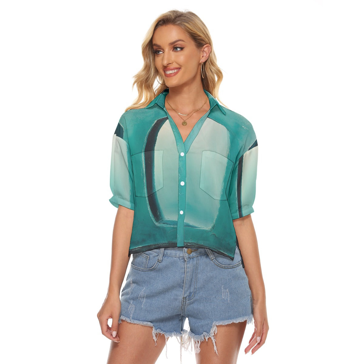 All-Over Print Women's V-neck Shirts