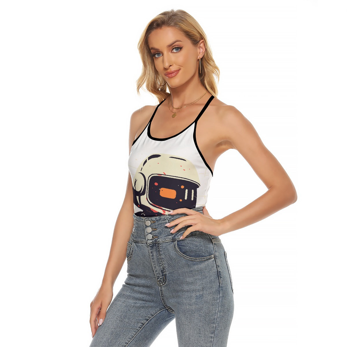All-Over Print Women's Criss-Cross Open Back Tank Top