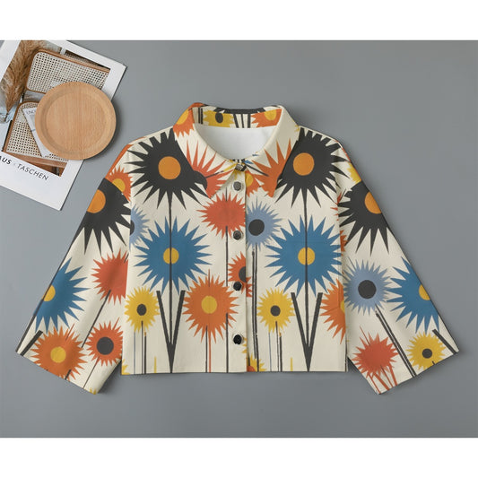 All-Over Print Women's Cropped Jacket | 245GSM Cotton