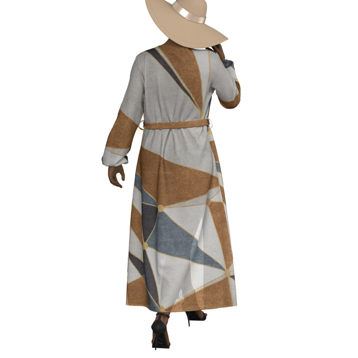 All-Over Print Women's Lace-up Chiffon Robe