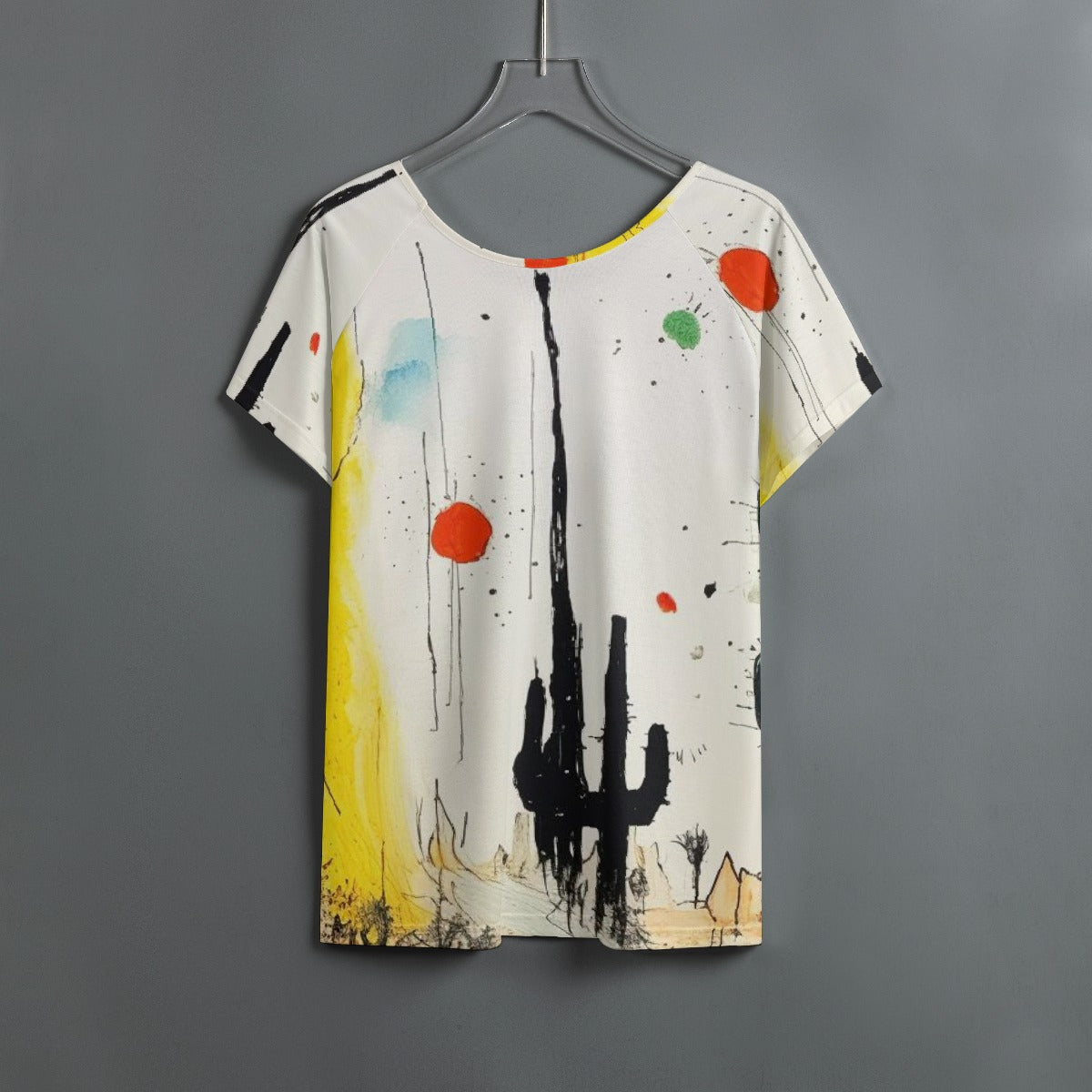 All-Over Print Women's Round Neck T-shirt With Raglan Sleeve