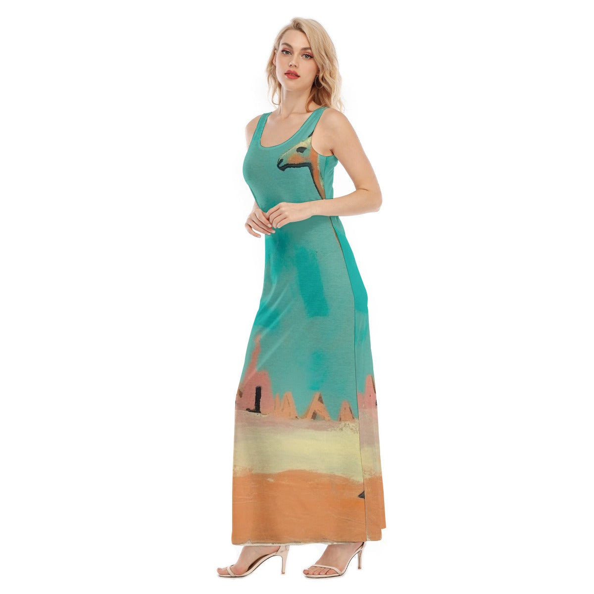 All-Over Print Women's Vest Dress | Length To Ankle