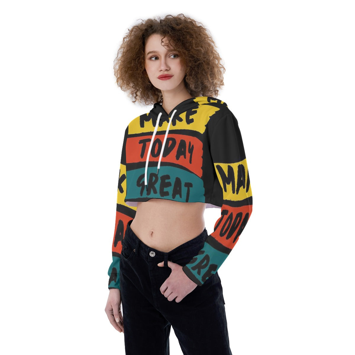 All-Over Print Women's Crop Top Hoodie