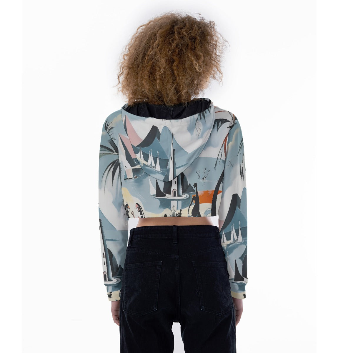 All-Over Print Women's Crop Top Hoodie