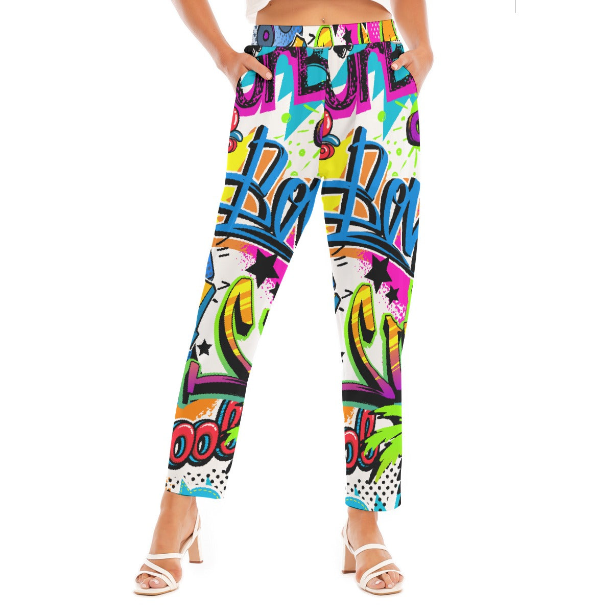 All-Over Print Women's Loose Straight-leg Pants
