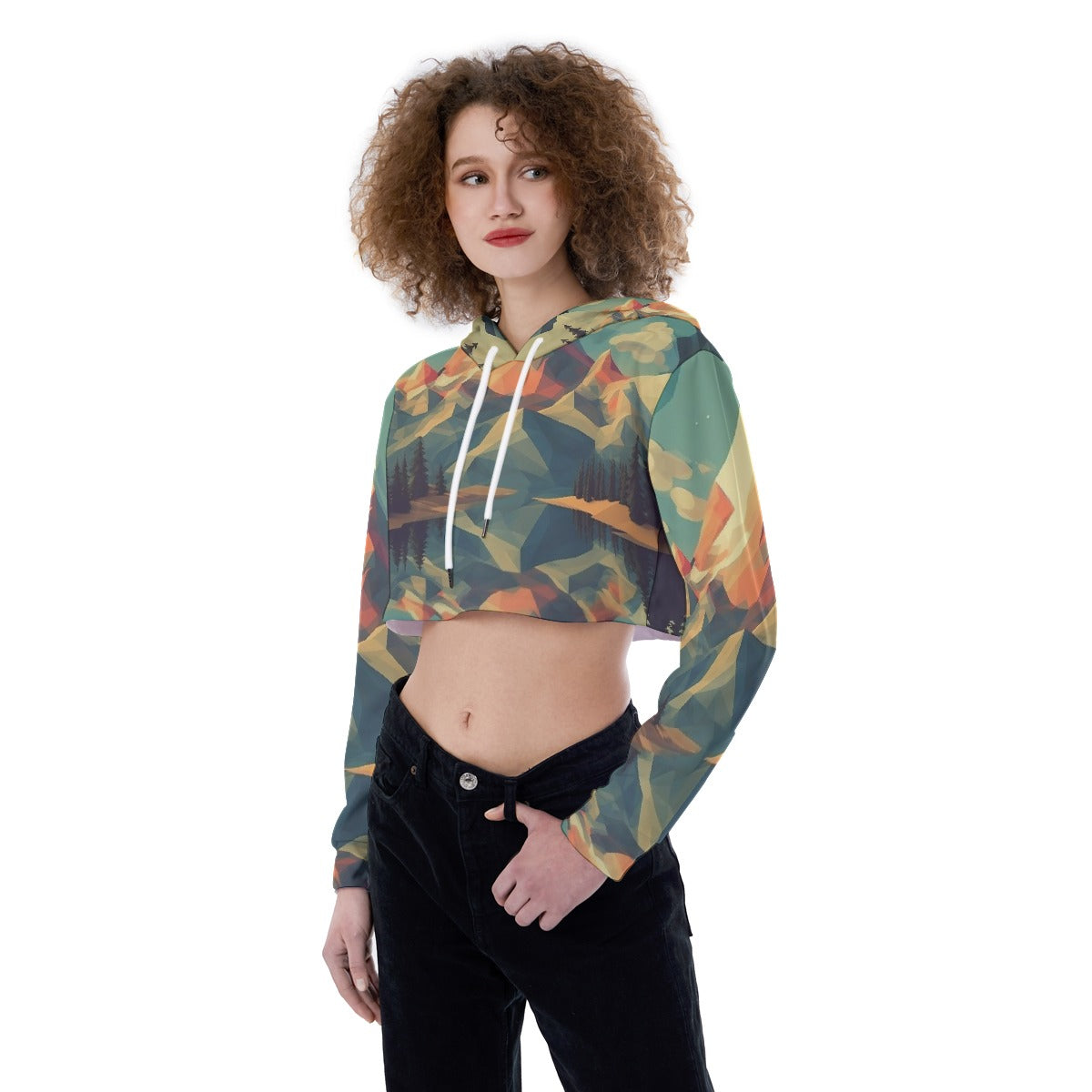 All-Over Print Women's Crop Top Hoodie