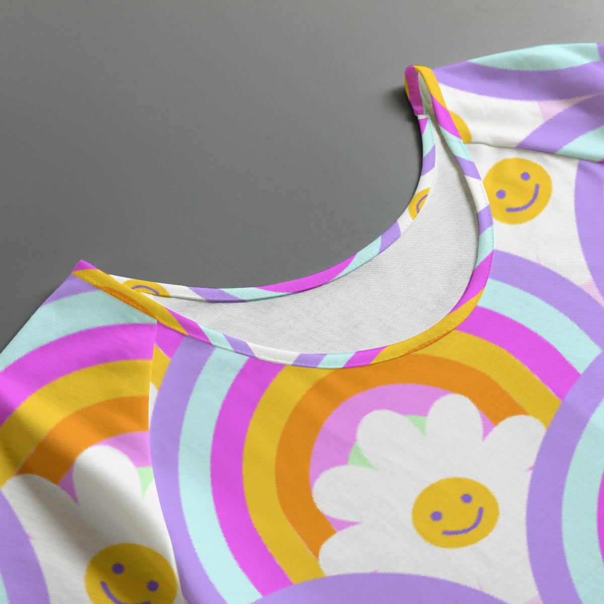 All-Over Print Women's Round Neck T-shirt With Raglan Sleeve