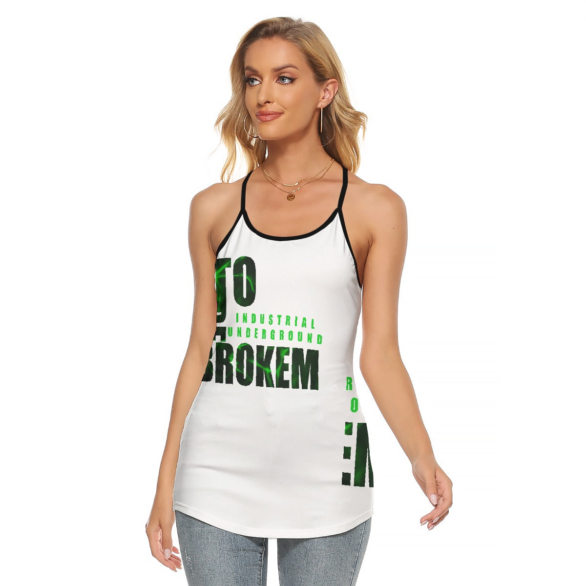 All-Over Print Women's Criss-Cross Open Back Tank Top