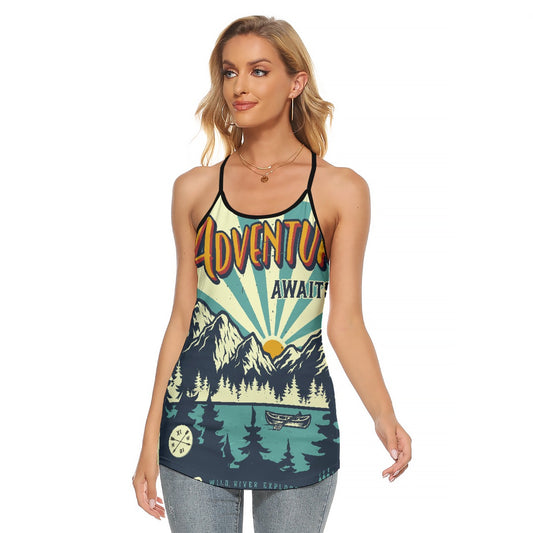 All-Over Print Women's Criss-Cross Open Back Tank Top