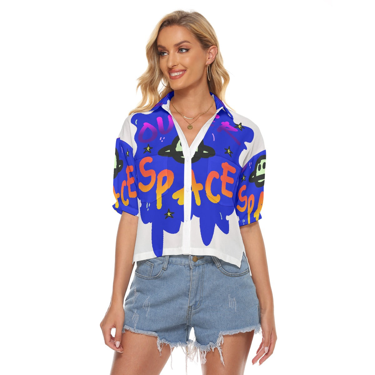 All-Over Print Women's V-neck Shirts