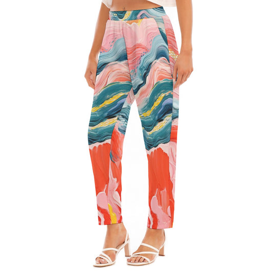 All-Over Print Women's Loose Straight-leg Pants
