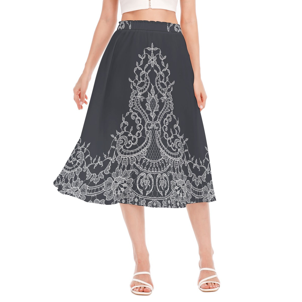 All-Over Print Women's Long Section Chiffon Skirt