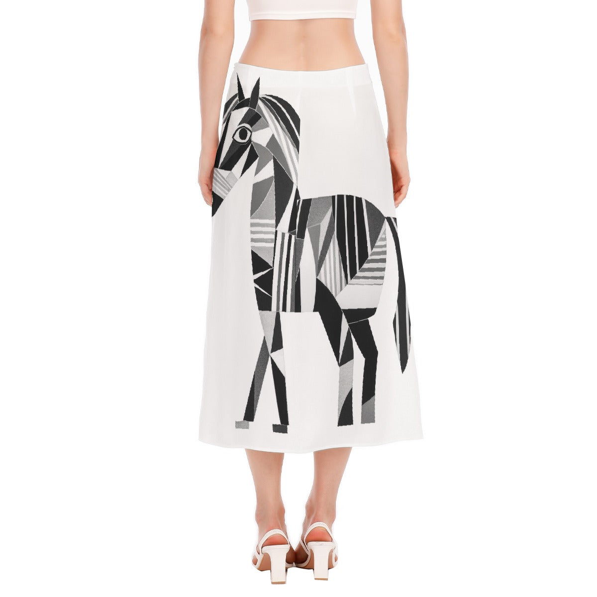All-Over Print Women's High Slit Long Skirt