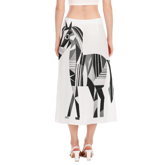 All-Over Print Women's High Slit Long Skirt