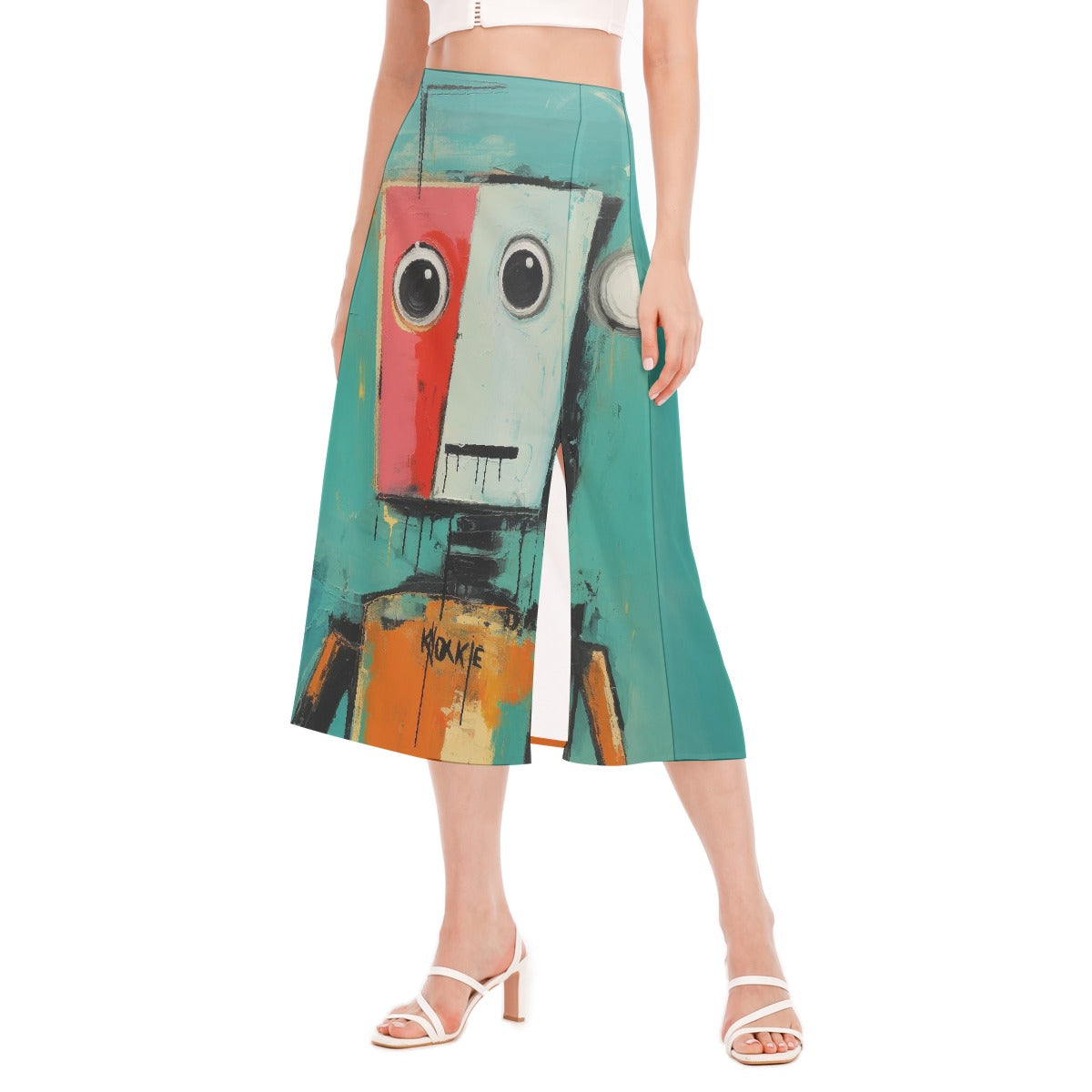 All-Over Print Women's High Slit Long Skirt