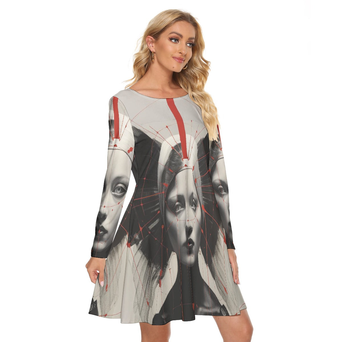 All-Over Print Women's Crew Neck Dress