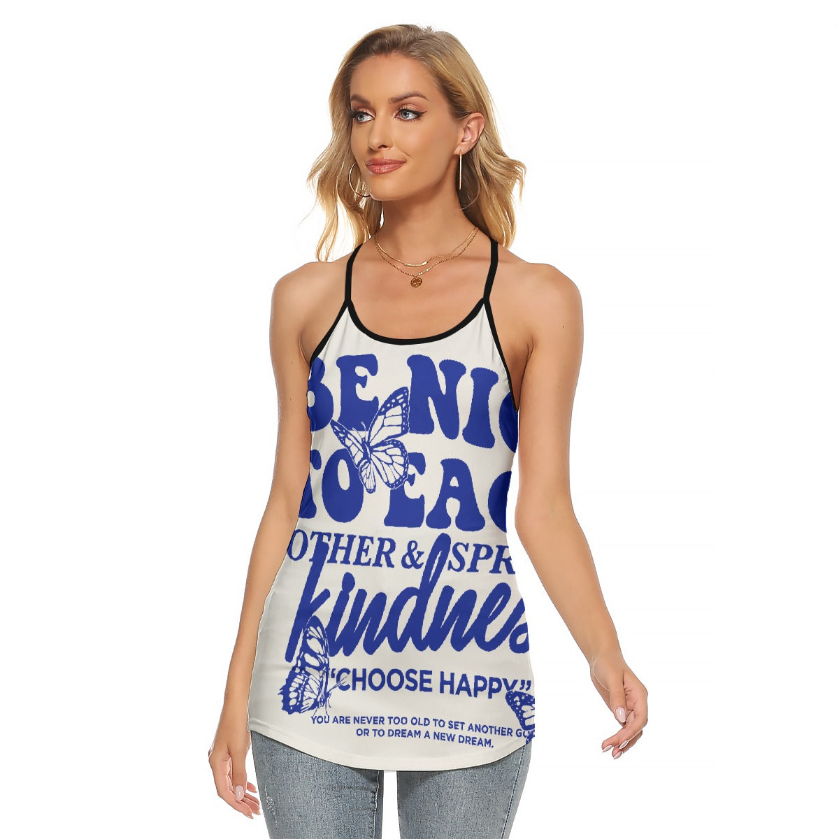 All-Over Print Women's Criss-Cross Open Back Tank Top