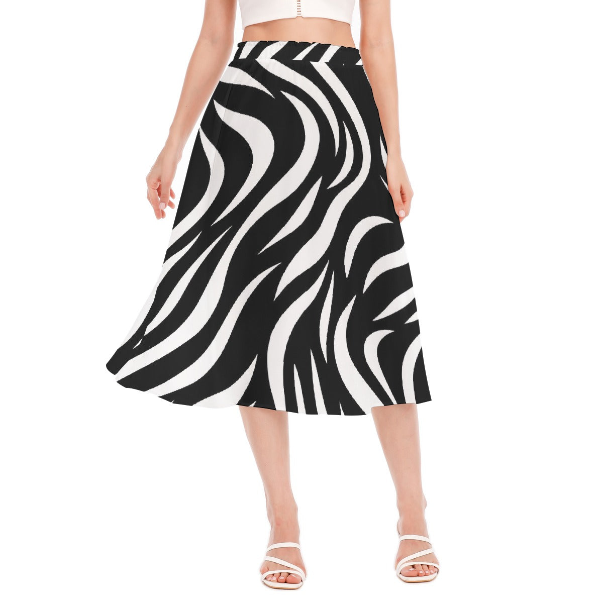 All-Over Print Women's Long Section Chiffon Skirt