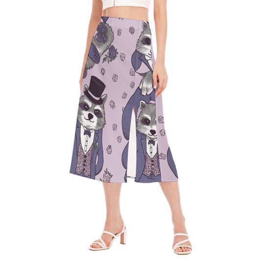 All-Over Print Women's High Slit Long Skirt