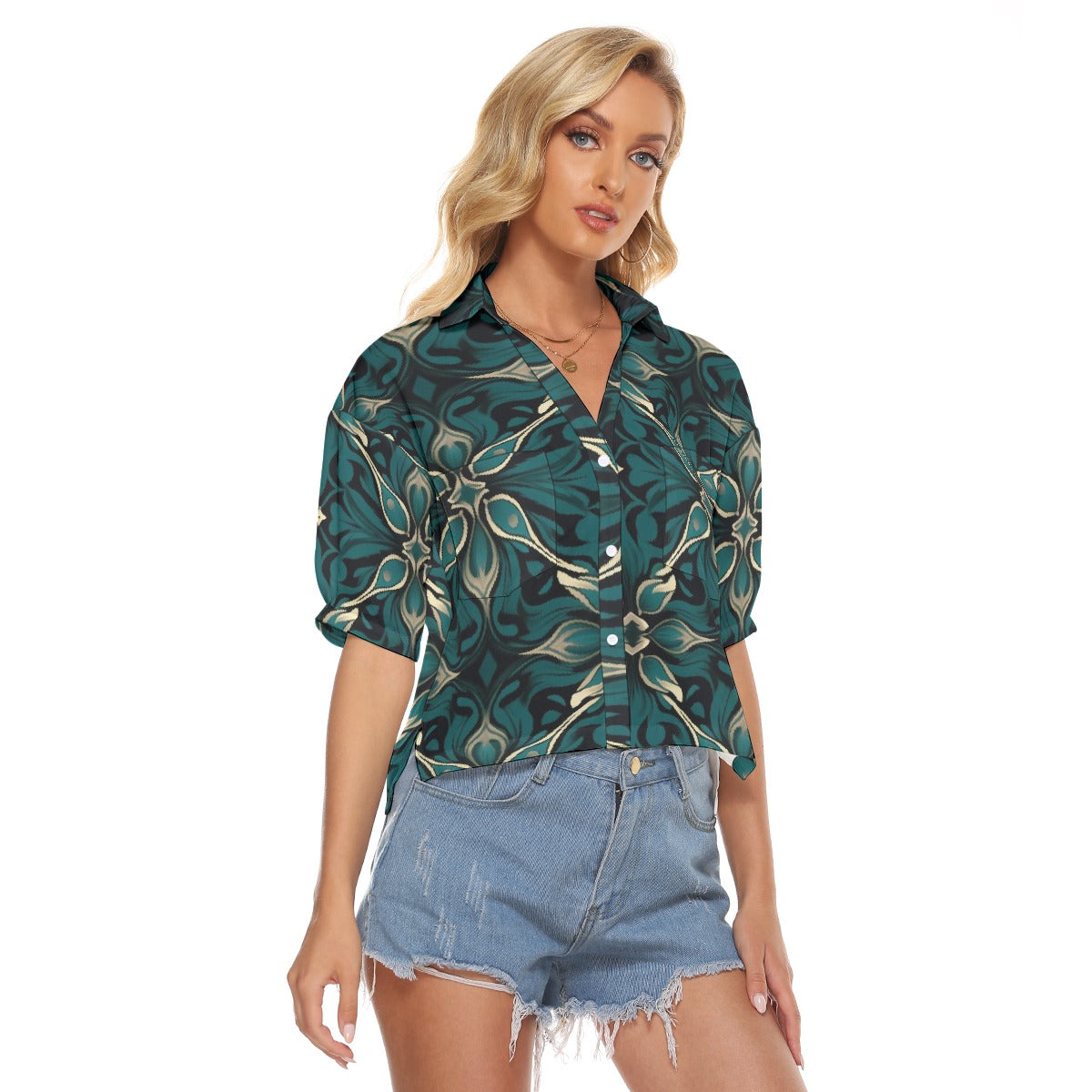 All-Over Print Women's V-neck Shirts