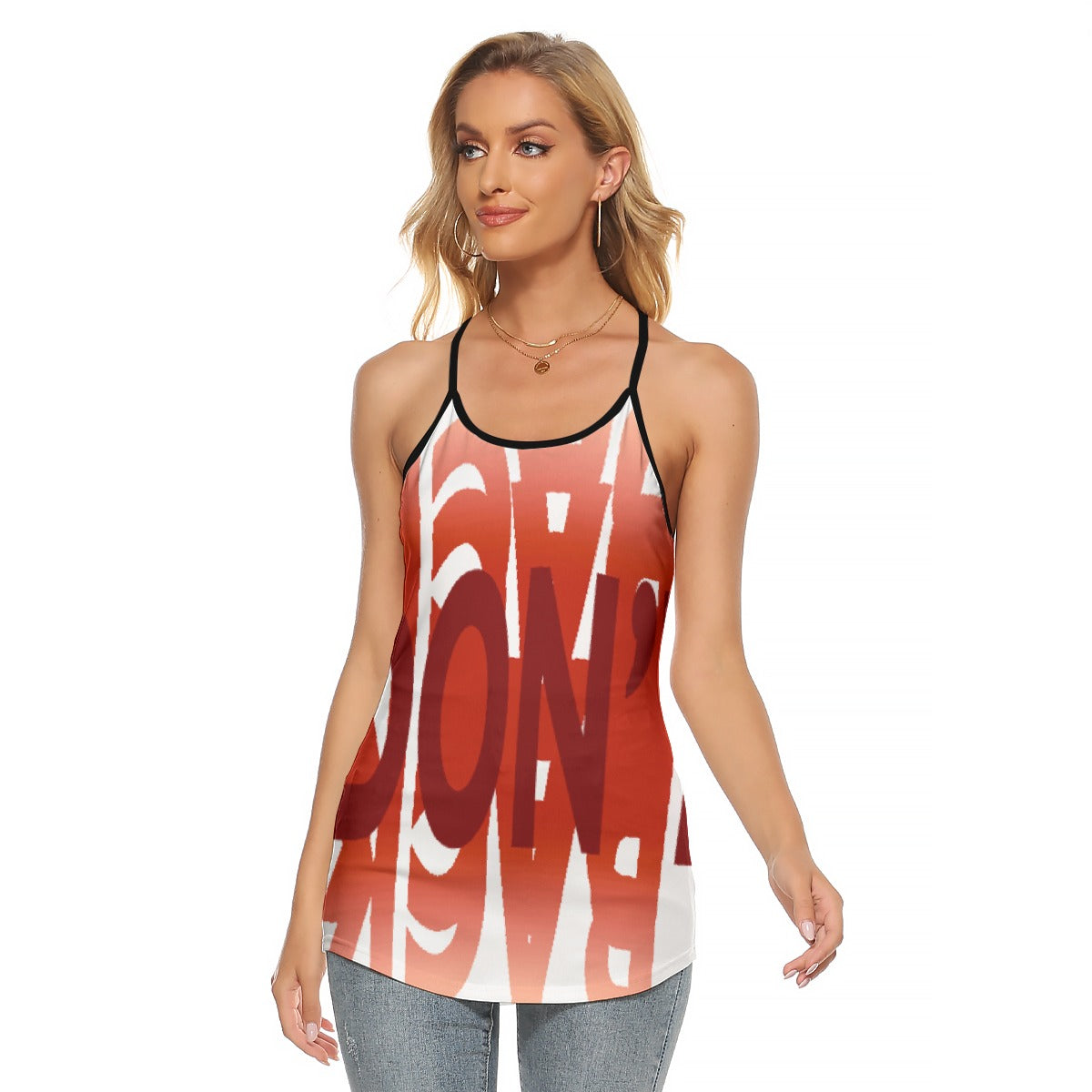 All-Over Print Women's Criss-Cross Open Back Tank Top