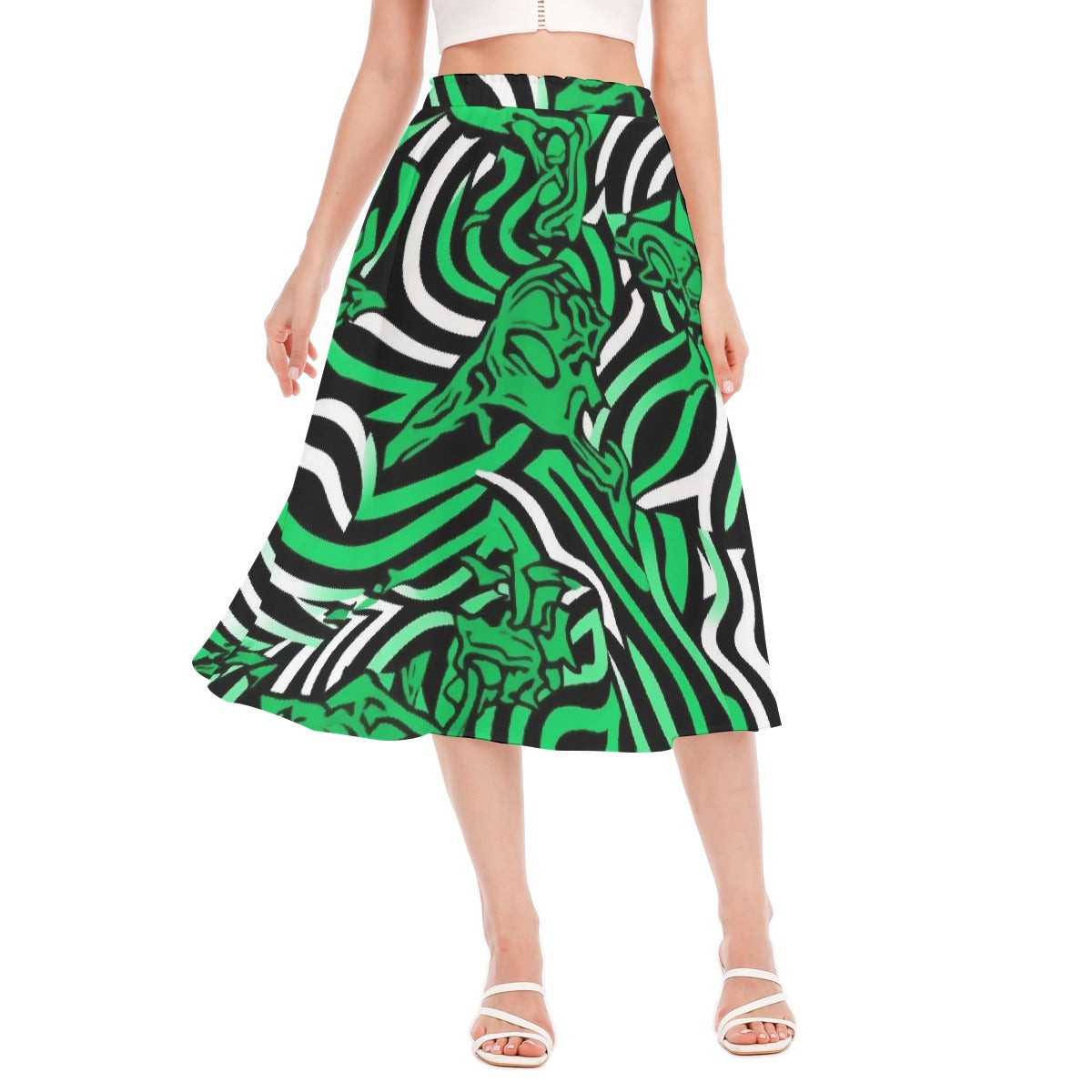 All-Over Print Women's Long Section Chiffon Skirt