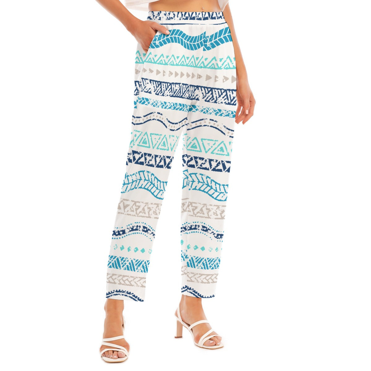 All-Over Print Women's Loose Straight-leg Pants