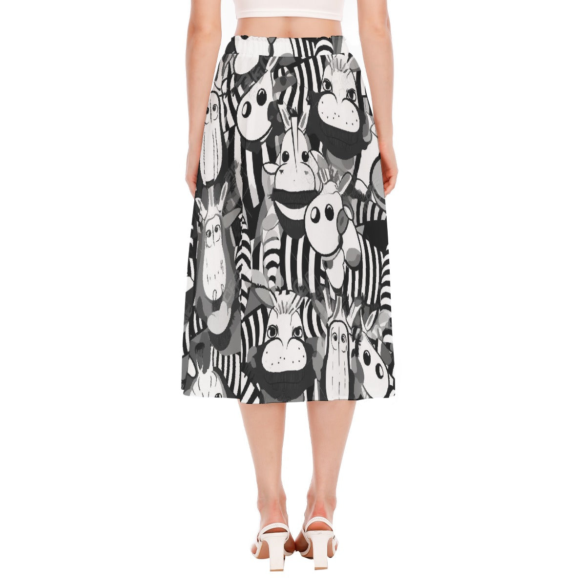 All-Over Print Women's Long Section Chiffon Skirt