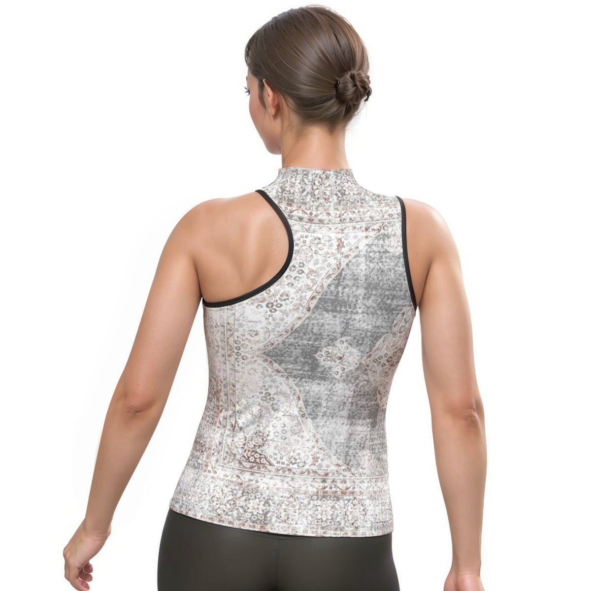 All-Over Print Women's Halter Sleeveless Asymmetrical Tank Top