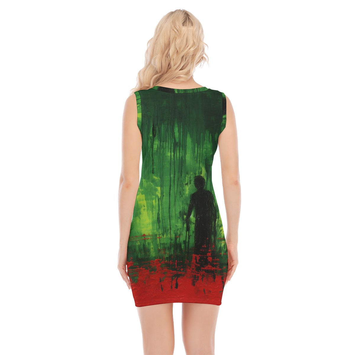 All-Over Print Women's O-neck Sleeveless Hip Skirt