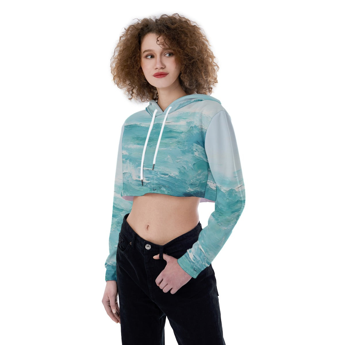 All-Over Print Women's Crop Top Hoodie