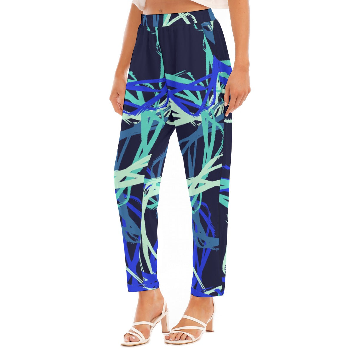 All-Over Print Women's Loose Straight-leg Pants