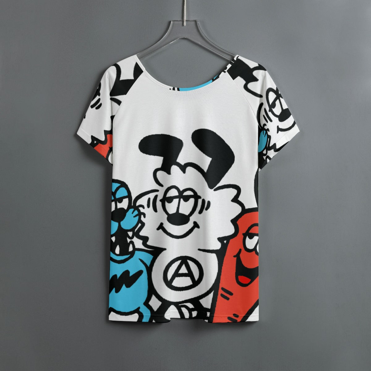 All-Over Print Women's Round Neck T-shirt With Raglan Sleeve