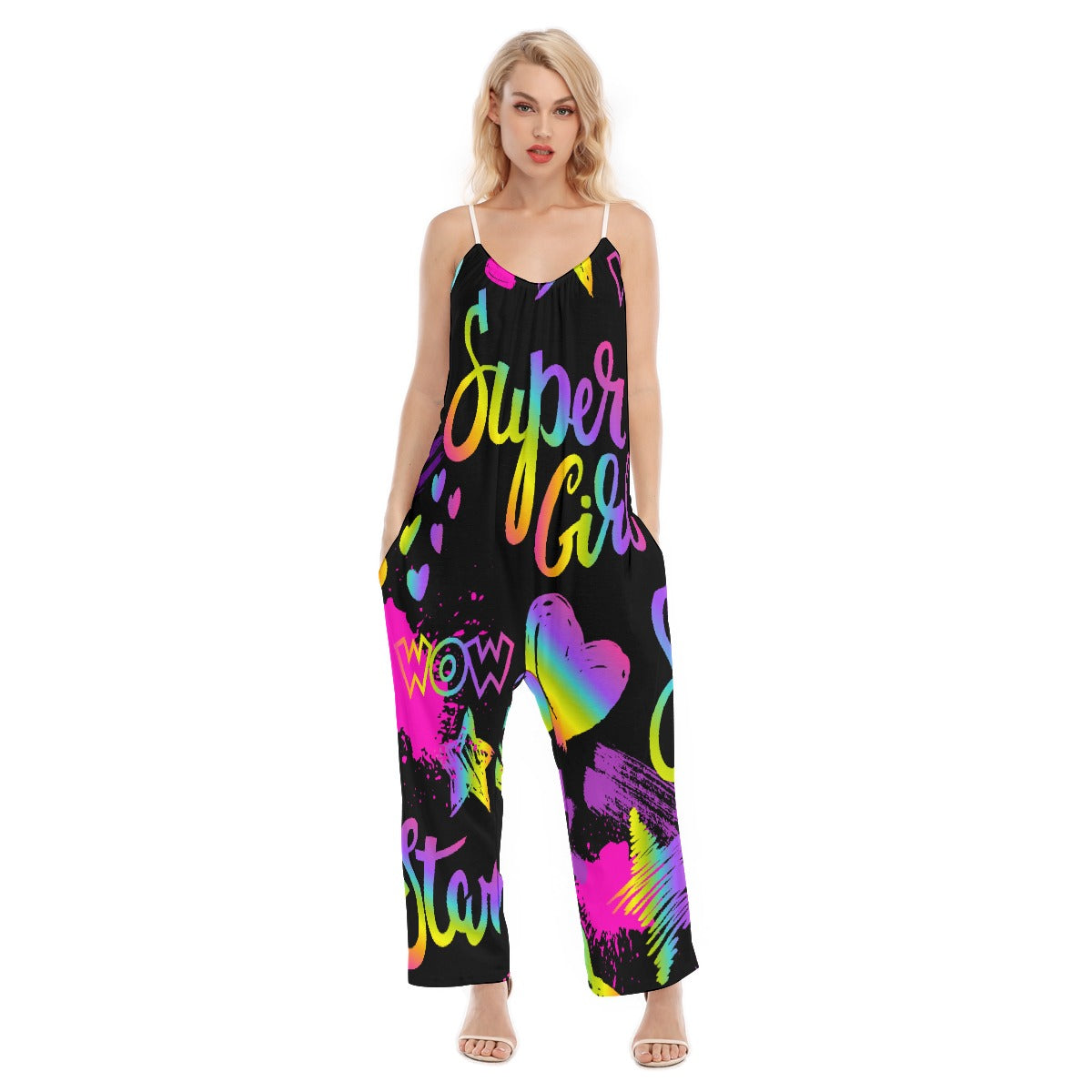 All-Over Print Women's Loose Cami Jumpsuit