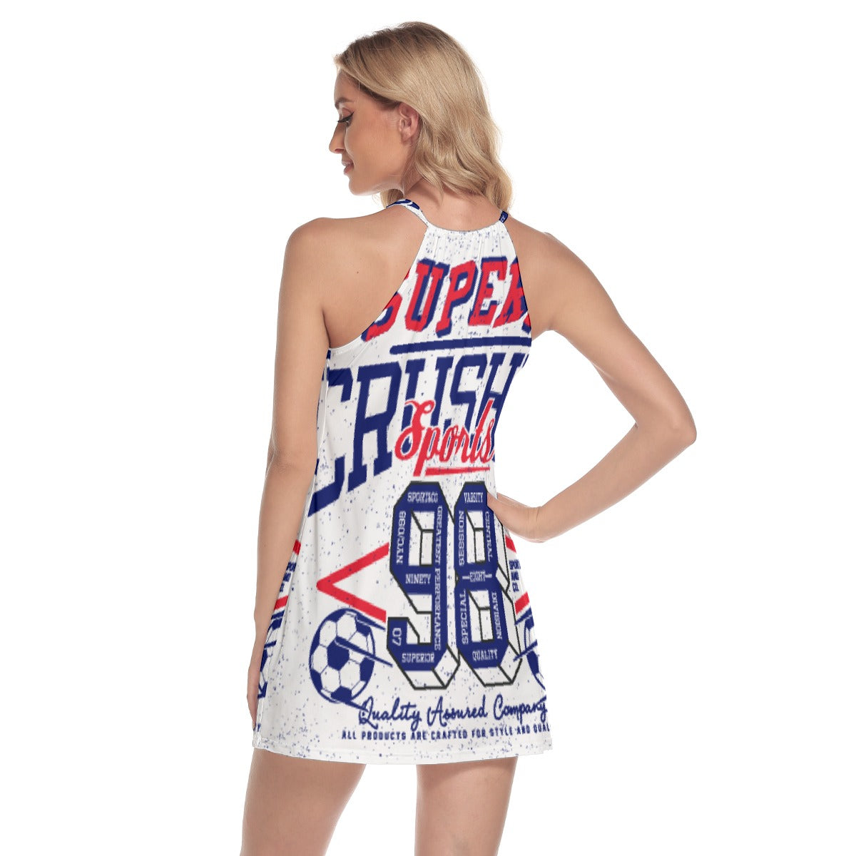 All-Over Print Women's Round Neck Above Knee Dress