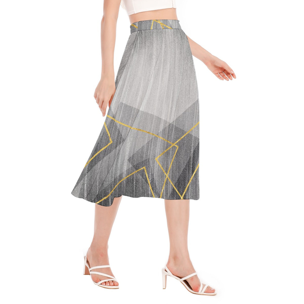 All-Over Print Women's Long Section Chiffon Skirt