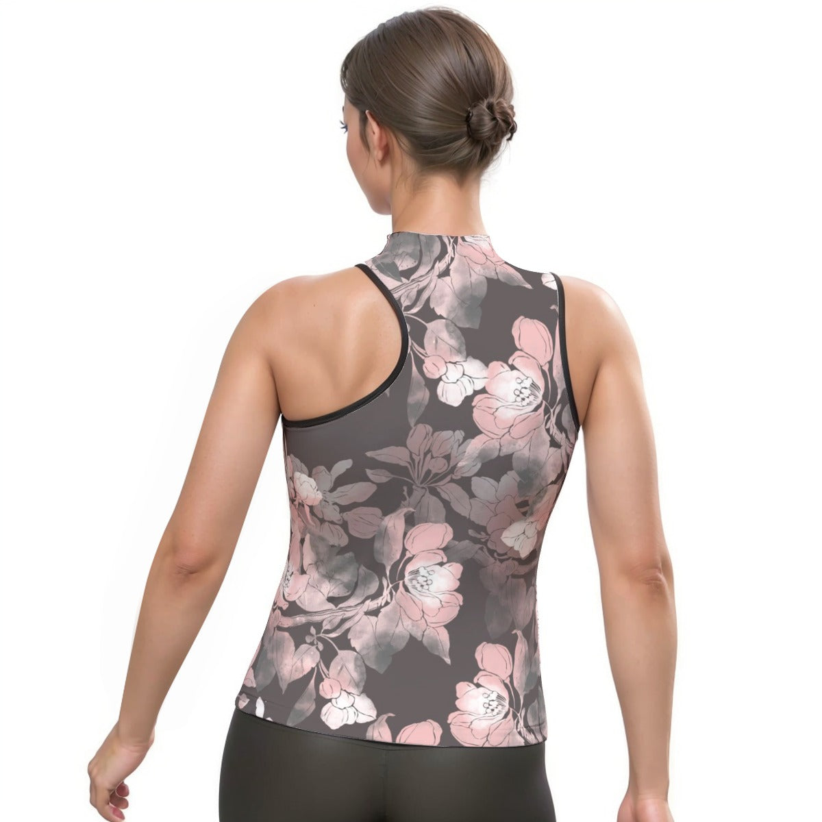 All-Over Print Women's Halter Sleeveless Asymmetrical Tank Top