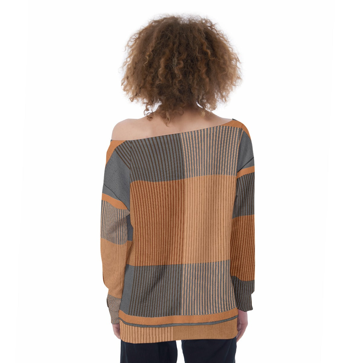 All-Over Print Oversized Women's Off-Shoulder Sweatshirt