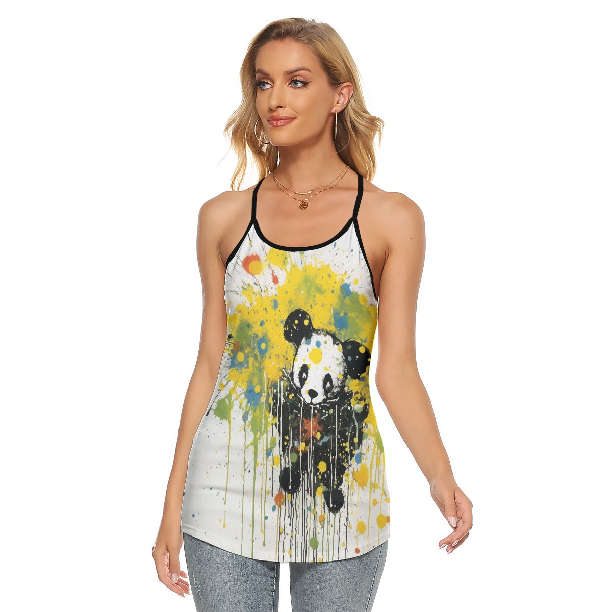 All-Over Print Women's Criss-Cross Open Back Tank Top
