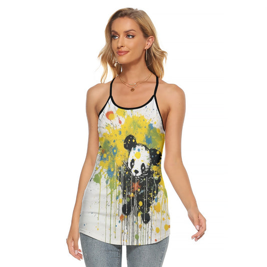 All-Over Print Women's Criss-Cross Open Back Tank Top