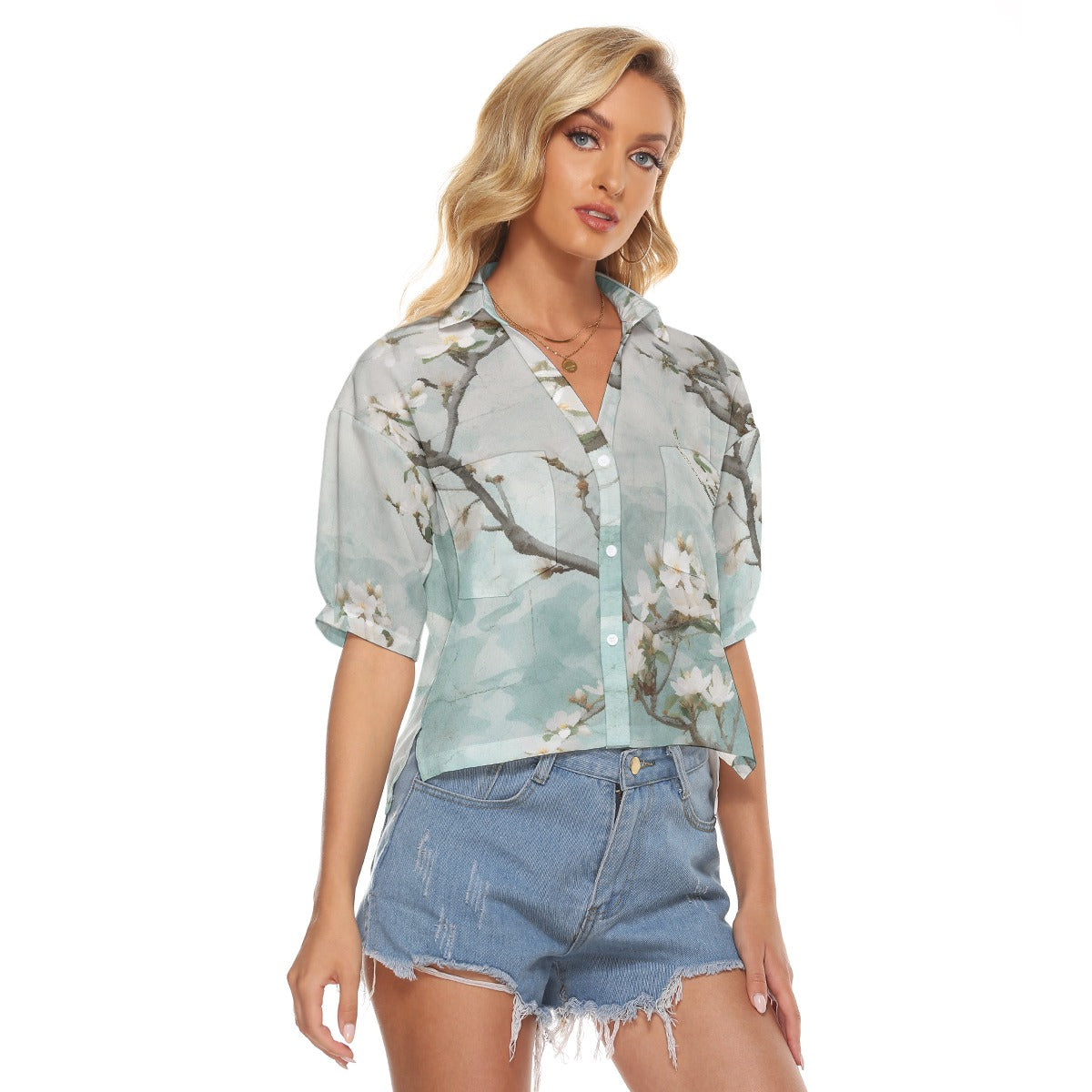 All-Over Print Women's V-neck Shirts