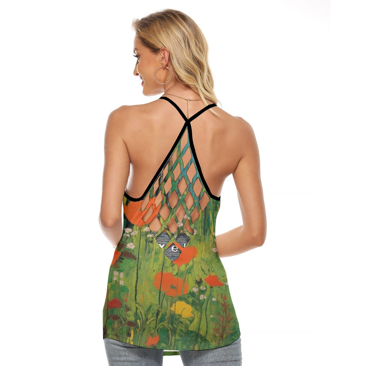 All-Over Print Women's Criss-Cross Open Back Tank Top