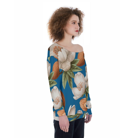 All-Over Print Oversized Women's Off-Shoulder Sweatshirt