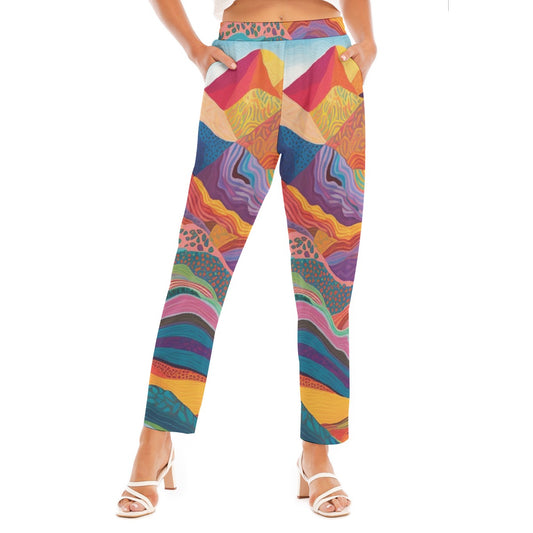 All-Over Print Women's Loose Straight-leg Pants